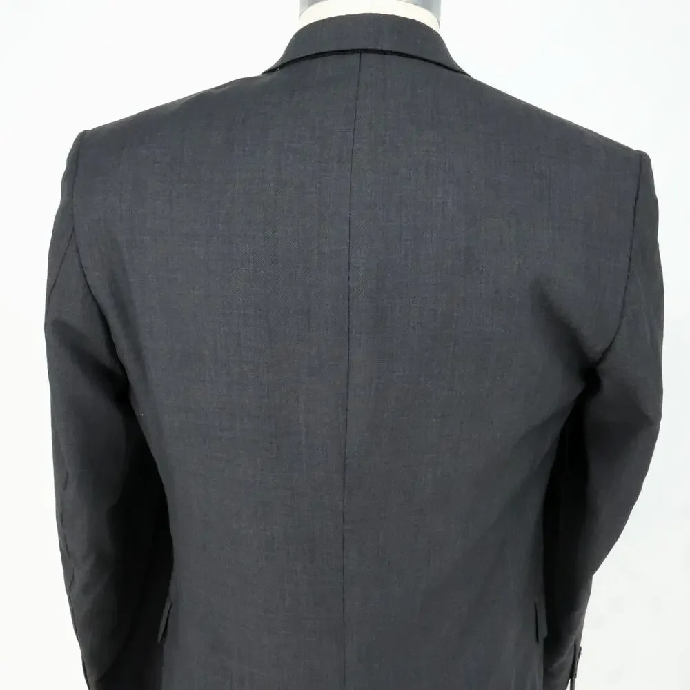 Jos A Bank Sport Coat Mens 40L Gray Wool Silk Tweed Lined Blazer Jacket Preppy